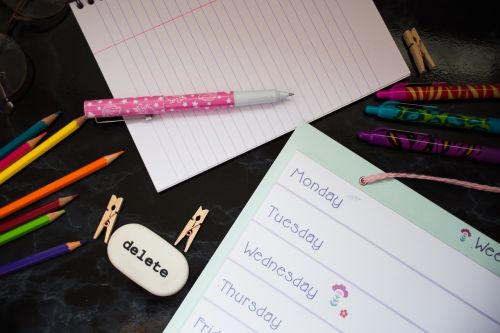 back to school organised stationary