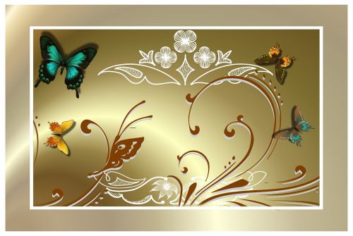 background flowers gold