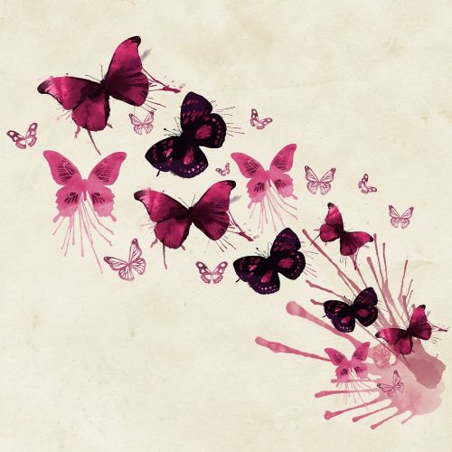 background butterflies pink