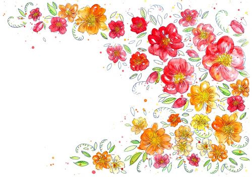 background flowers watercolor