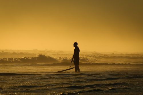 backlit beach dusk