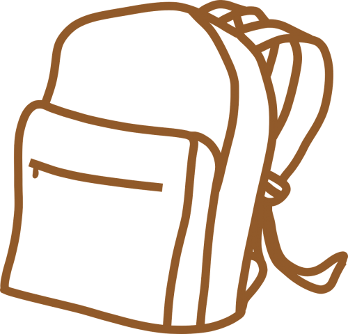 backpack brown outline