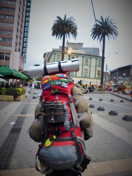 backpacker traveler backpack