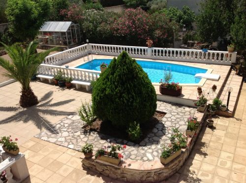 backyard garden swimming pool