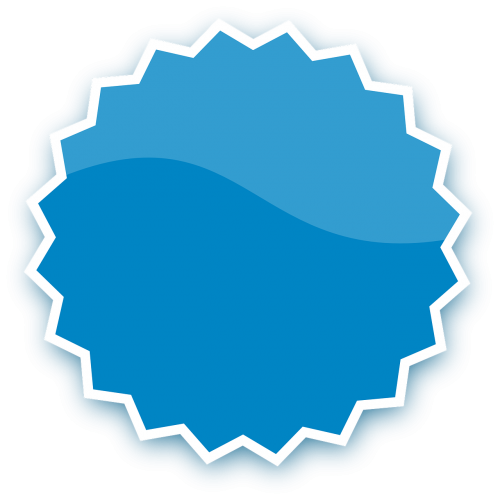 badge blue button