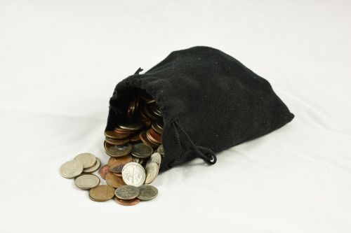 bag of coins coin purse money