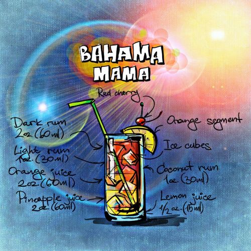 bahama mama cocktail drink