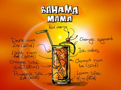 bahama mama cocktail drink