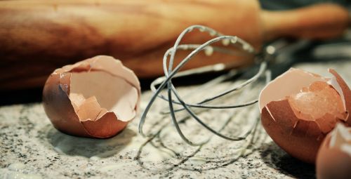 bake egg shells dough