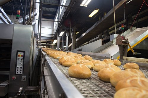 bakery  rolls  assembly line