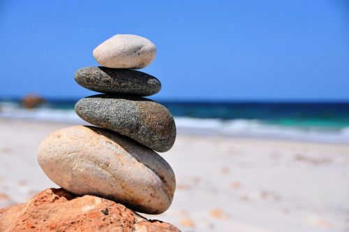 balance stones sea