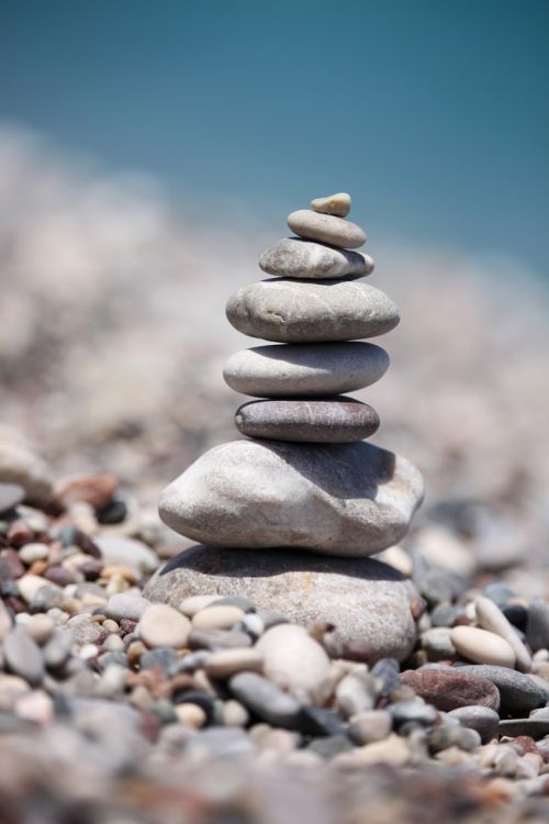 balancing stones beach