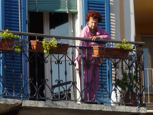 balcony watch woman