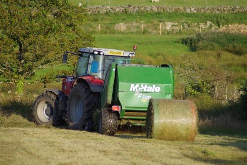 baling hay tractor