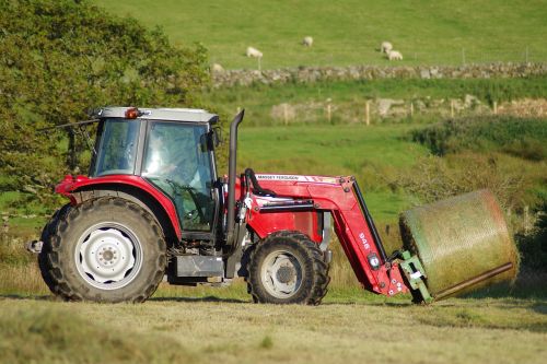 baling hay tractor