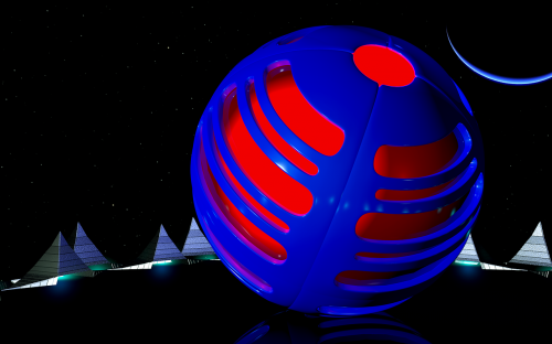ball futuristic blue
