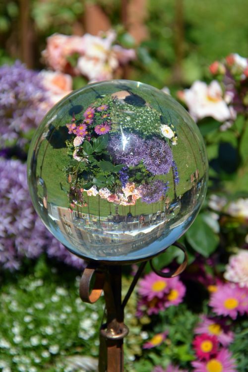 ball decoration reflection flowers