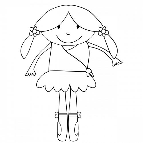 Ballerina Kids Coloring Page