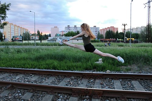 ballet on the track  outdoors