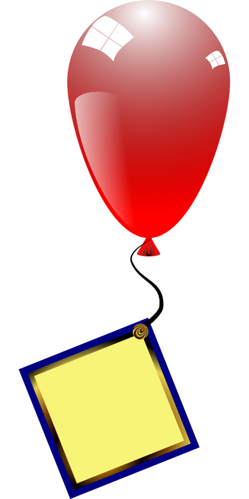 balloon card red
