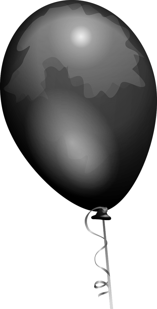 balloon black shiny
