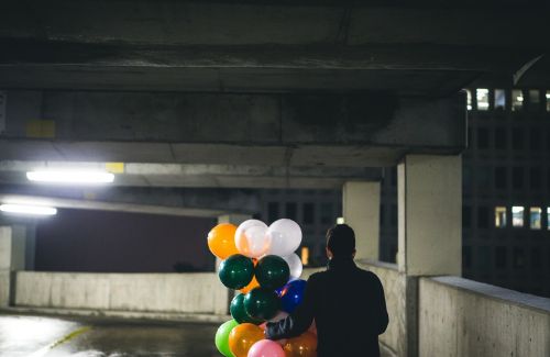balloon people man
