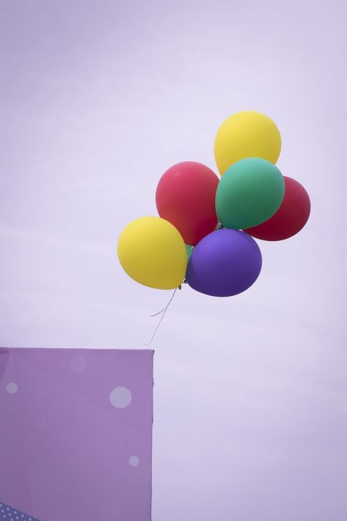 balloon purple sky