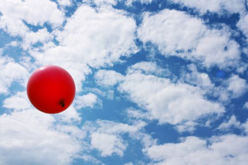 balloon red sky