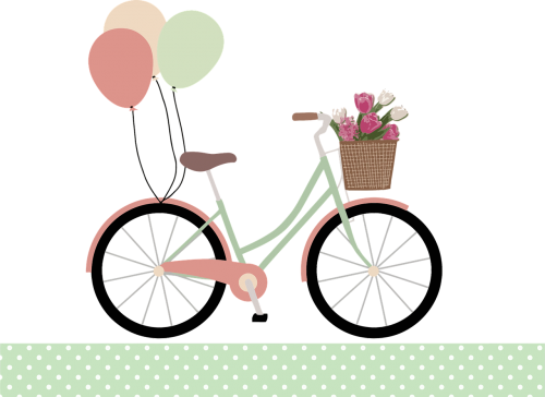 balloons basket bicycle