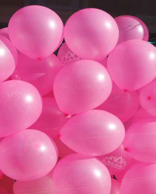 balloons pink inflated
