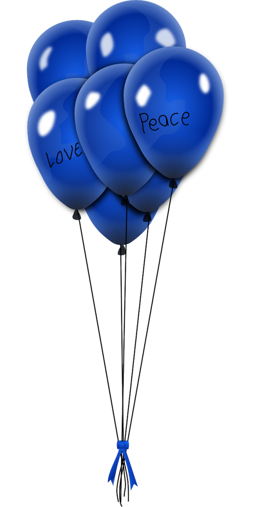 balloons blue flying