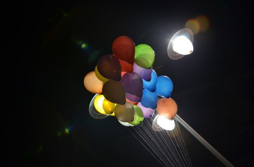 balloons street night