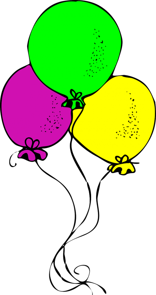 balloons yellow pink