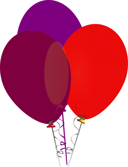 balloons purple string