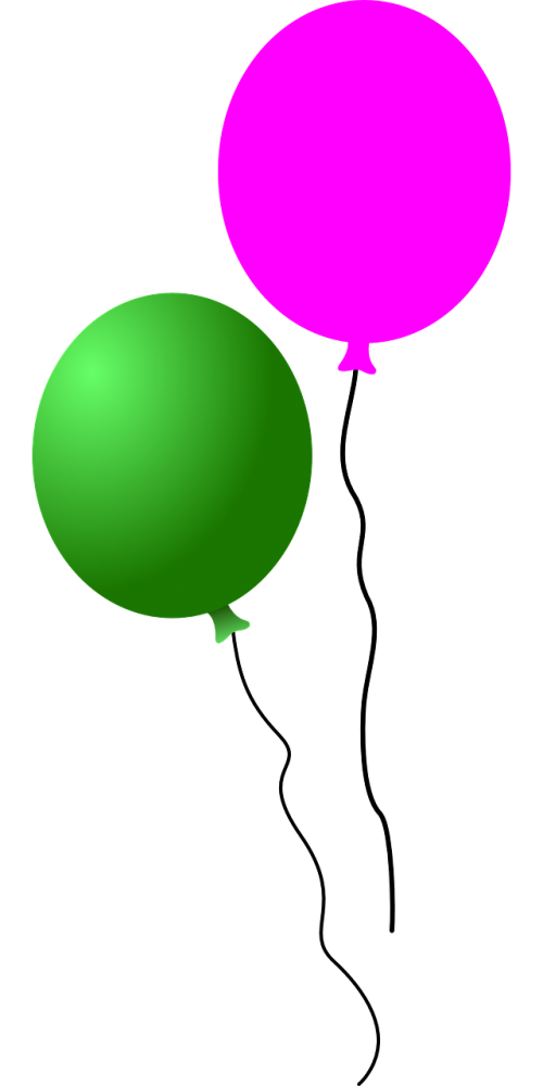 balloons pink green