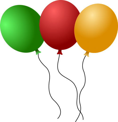 balloons red green