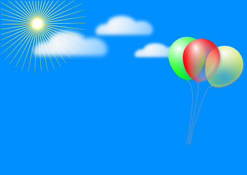 balloons flying sky