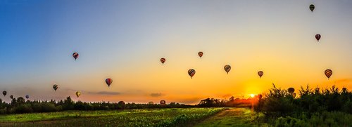 balloons  sunset  wallpaper