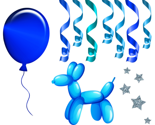 balloons  blue balloons  streamers