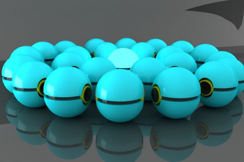 balls 3d colored beads 3d rendering