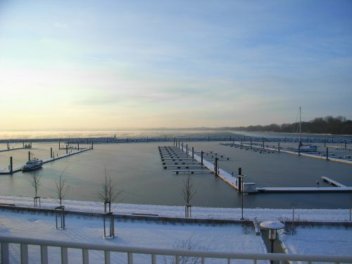 baltic sea sunrise winter