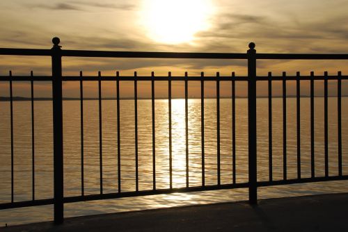 baltic sea fence abendstimmung