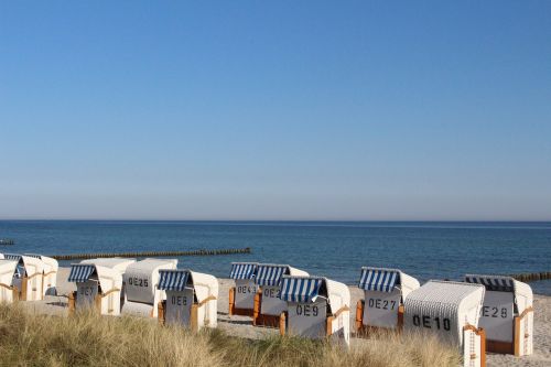 baltic sea beach chair sky
