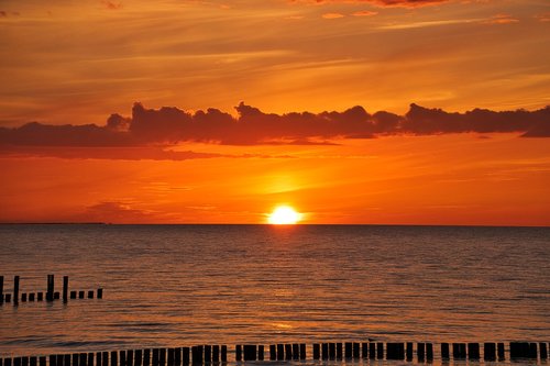baltic sea  zingst  sunset