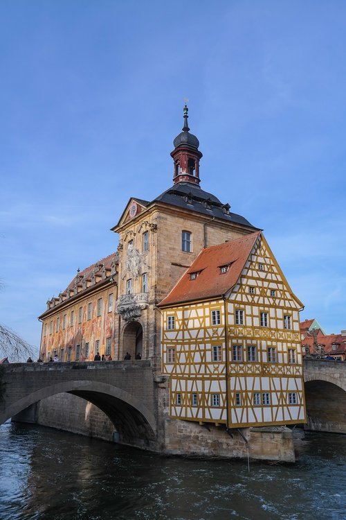 bamberg  old town hall  regnitz