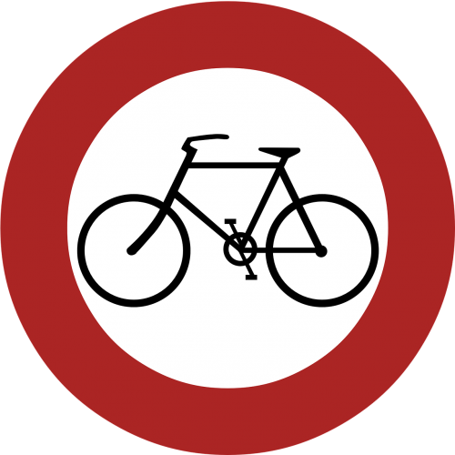 ban cyclists sign