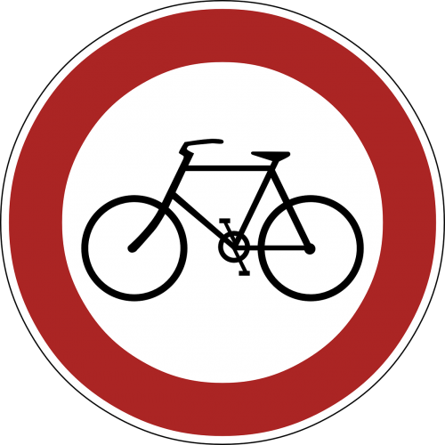 ban cyclists sign