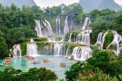 ban gioc waterfall  waterfall  china