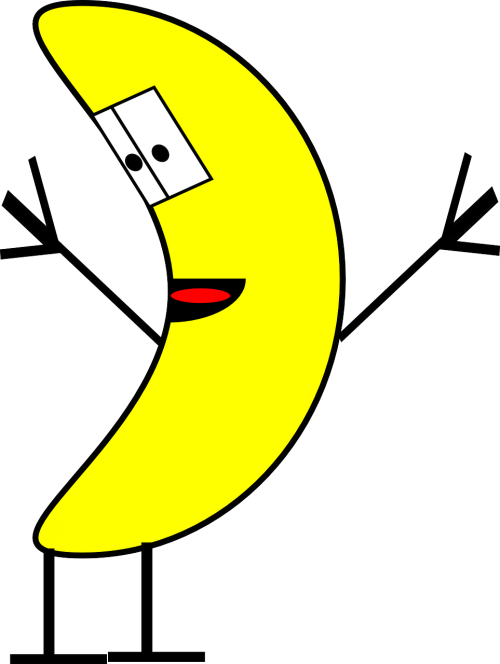 banana cartoon happy