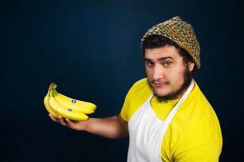 banana portrait yellow
